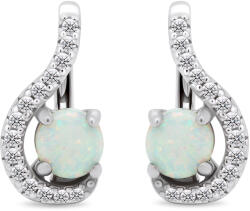 Brilio Silver Csillogó ezüst fülbevaló cirkónium kövekkel és opálokkal EA377W