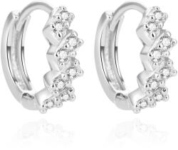 Beneto Csillogó karika ezüst fülbevaló cirkónium kövekkel AGUC2122L