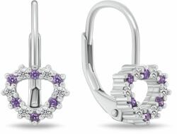 Brilio Silver Lányos ezüst fülbevaló Szív cirkónium kövekkel EA1235WAM