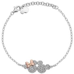 Disney Gyönyörű ezüst bicolor karkötő Mickey and Minnie Mouse BS00048TZWL-55. CS