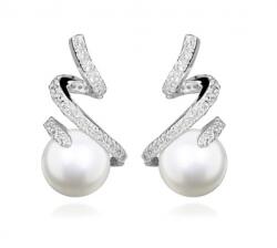 Silver Cat Varázslatos ezüst fülbevaló gyöngyökkel SC495