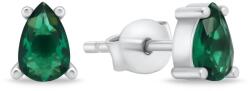 Brilio Silver Bájos ezüst fülbevaló zöld cirkónium kővel EA860WG