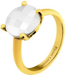 Pierre Lannier Aranyozott gyűrű fehér acháttal Multiples BJ06A321 56 mm