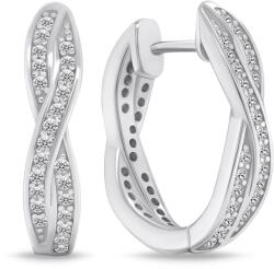 Brilio Silver Csillogó ezüst karika fülbevaló cirkónium kövekkel EA742W