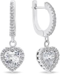 Brilio Silver Függő ezüst fülbevaló cirkónium kövekkel Szív EA734W