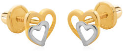 Brilio Romantikus bicolor arany fülbevaló Szívek 14/162.572/17