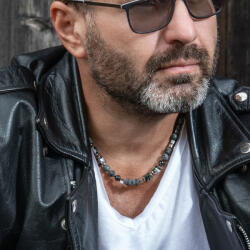 Lampglas Gyengéd nyaklánc Forest Power tiszta ezüsttel Lampglas gyöngyben NFM16