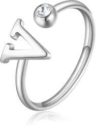 S'Agapõ S`Agap? Stílusos acél gyűrű kristállyal V-betű Click SCK192