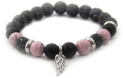 Agato Beneto Gyöngykarkötő lávakőből, howlitból és achátból MINK98/17