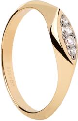 PDPAOLA Elegáns, aranyozott gyűrű cirkónium kövekkel Gala Vanilla AN01-A52 54 mm