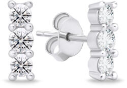 Brilio Silver Divatos ezüst fülbevaló átlátszó cirkónium kövekkel EA605W