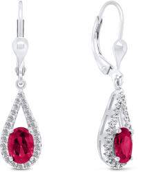 Brilio Silver Divatos ezüst fülbevaló piros cirkónium kövekkel EA310WR