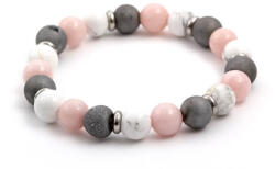 Agato Beneto Jáde, achát és howlite gyöngy karkötő MINK34/17