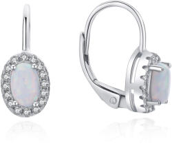 MOISS Gyönyörű ezüst fülbevaló szintetikus opállal és cirkónium kővel E0000668