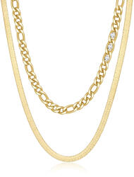 Brosway Aranyozott dupla nyaklánc kristályokkal Symphonia BYM108