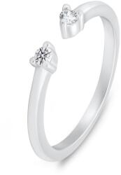 Brilio Silver Ezüst nyitott gyűrű átlátszó cirkónium kövekkel RI123W 60 mm