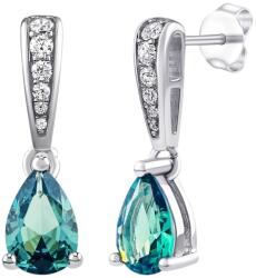 Silvego Ezüst fülbevaló Elegáns szintetikus paraiba turmalinnal és cirkónium kővel Brilliance Zirconia MSS195EPAR