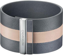 Calvin Klein Szürke-bézs bőr karkötő Rebel KJ9KAB09020 6 cm - XS