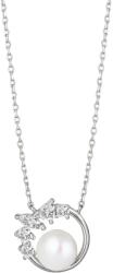 Preciosa Gyengéd ezüst nyaklánc cirkónium kővel és folyami gyönggyel Innocence 5384 01