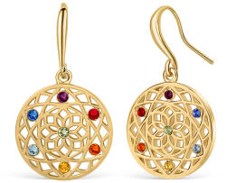 CRYSTalp Stílusos aranyozott fülbevaló kristályokkal Chakra Flower 40191. MLT. G