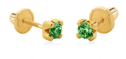 Brilio Sárga arany fülbevaló zöld cirkónium kövekkel 14/188.881/17ES-N