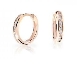 Cutie Jewellery Időtálló rózsaszín arany karika fülbevaló C3343-80-X-4 fehér