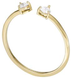 Fossil Gyengéd aranyozott nyitott gyűrű kristályokkal JF04359710 49 mm