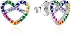 Agato Ezüst szív fülbevaló színes cirkónium kövekkel AGT-E173PC