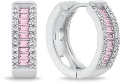 Brilio Silver Csillogó ezüst karika fülbevaló cirkónium kövekkel EA475WP