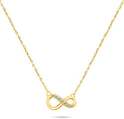 Brilio Silver Divatos aranyozott nyaklánc cirkónium kövekkel Végtelen NCL76Y