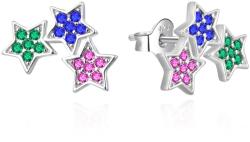 Agato Ezüst csillag fülbevaló színes cirkónium kövekkel AGT-E166PC