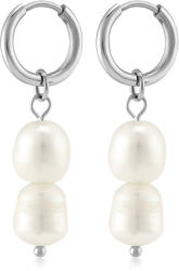 Troli Bájos acél fülbevaló valódi gyöngyökkel 2 az 1-ben VAAJDE201861S