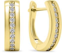 Brilio Silver Gyengéd aranyozott karika fülbevaló cirkónium kövekkel EA557Y