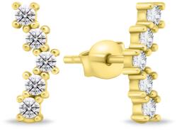 Brilio Silver Csodálatos aranyozott fülbevaló átlátszó cirkónium kövekkel EA864Y