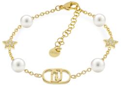 Liu Jo Divatos aranyozott karkötő kristályokkal és műgyöngyökkel LJ2637