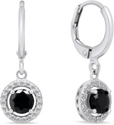 Brilio Silver Elegáns ezüst fülbevaló fekete cirkónium kővel EA647WBC