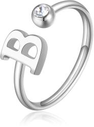 S'Agapõ S`Agap? Stílusos acél gyűrű kristállyal B-betű Click SCK173