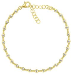 Brilio Silver Csillogó aranyozott karkötő cirkónium kövekkel BRC111Y