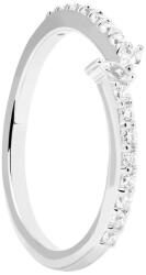 PDPAOLA Gyönyörű ezüst gyűrű átlátszó cirkónium kővel NUVOLA Silver AN02-874 56 mm