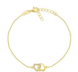 Brilio Silver Bájos aranyozott szív karkötő BRC138Y