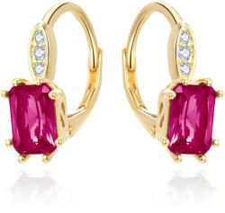 Beneto Ezüst fülbevaló piros kristállyal AGUC3350R-GOLD