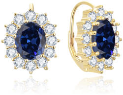 Beneto Jellegzetes fülbevaló kék cirkónium kövekkel AGUC3295BL-GOLD