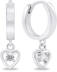 Brilio Silver Finom ezüst karika fülbevaló szívecskékkel EA642W