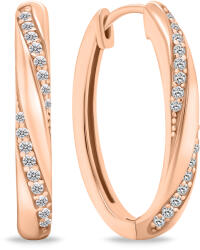 Brilio Silver Stílusos bronz karika fülbevaló átlátszó cirkónium kövekkel EA661R