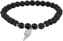 Troli Gyöngyös karkötő ónix kőből angyali szárnyakkal 17 cm