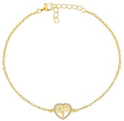 Brilio Silver Gyönyörű aranyozott karkötő Életfa BRC56Y