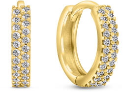 Brilio Silver Csillogó aranyozott karika fülbevaló cirkónium kövekkel EA502Y