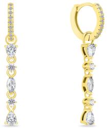 Brilio Silver Elegáns, aranyozott fülbevaló 2 az 1-ben cirkónium kövekkel EA995Y