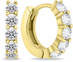 Brilio Silver Stílusos aranyozott karika fülbevaló átlátszó cirkónium kövekkel EA669Y