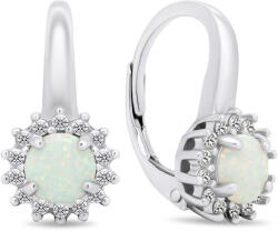 Brilio Silver Gyönyörű ezüst fülbevaló cirkónium kövekkel és opálokkal EA382W